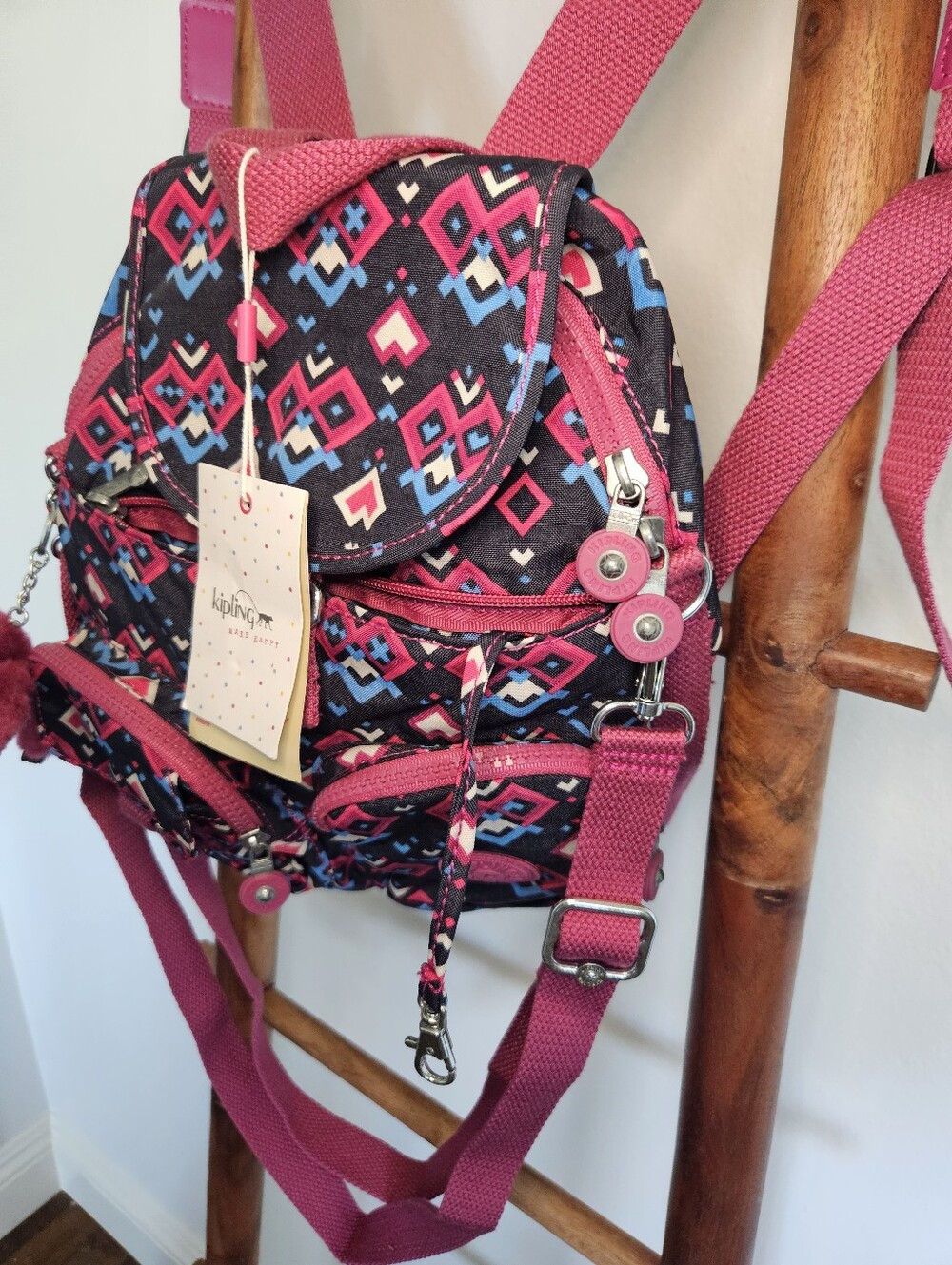 Kipling Geometric City Zip Convertible Backpack - Picture 6 of 13